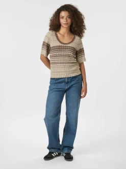 Best Neo Noir Meiko Stitch Knit Bluse, , 36 Brown