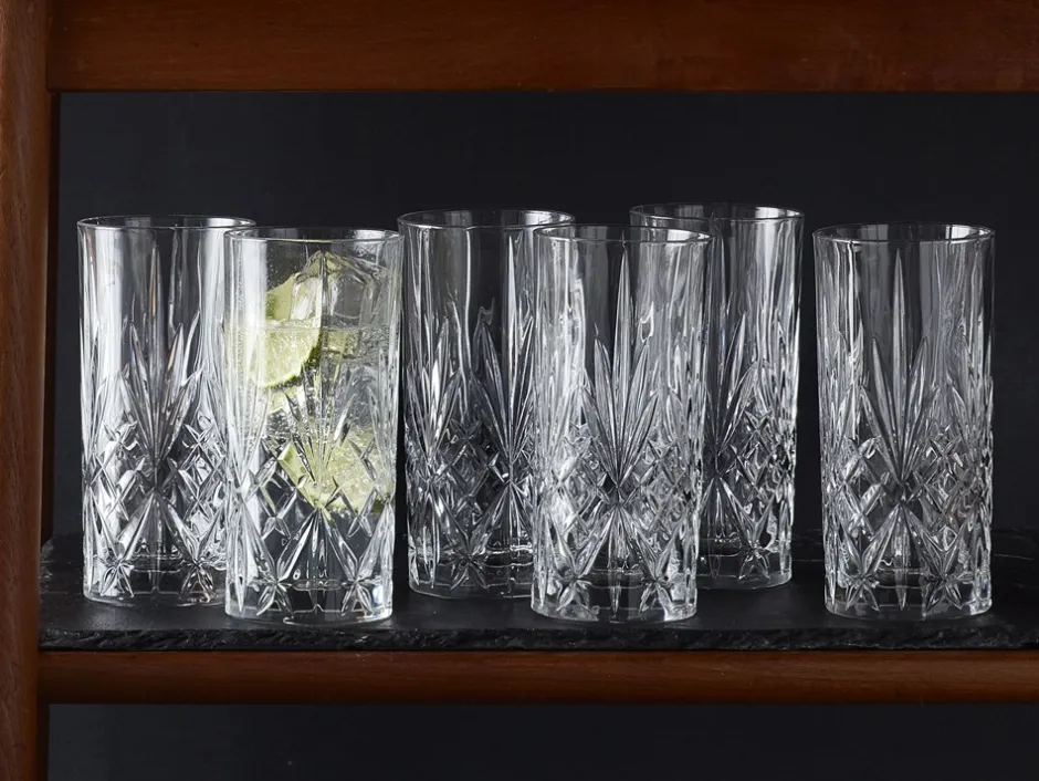 Lyngby Glas Melodia Krystal 6-pak Highball Glas, , 36 cl* Køkken|Glas