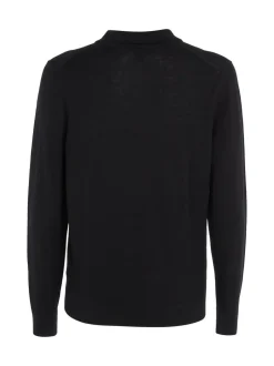 Clearance Calvin Klein Merino Polo Pullover, , XL Sort