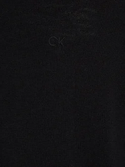 Clearance Calvin Klein Merino Polo Pullover, , XL Sort