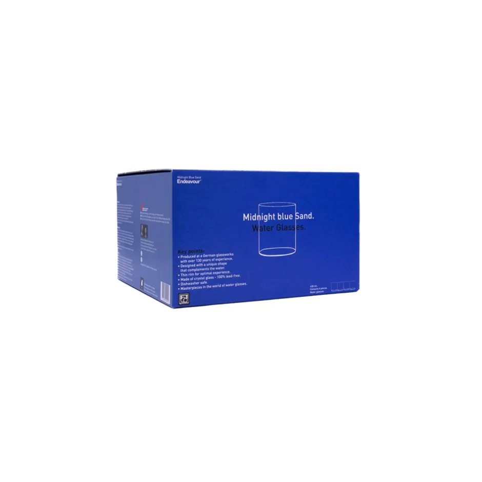 Clearance Endeavour Midnight Blue Sand 4-pak Vandglas, , 43 cl Klar
