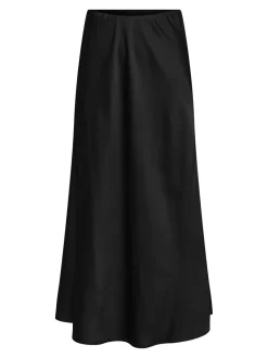 ONLY Mika Satin Nederdel, , M Black