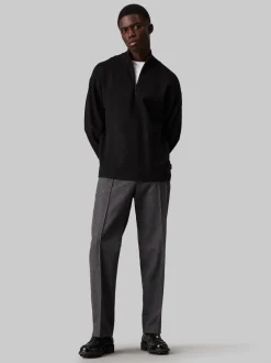 Calvin Klein Milano Stitch Q-Zip Striktrøje, , XL* Strik