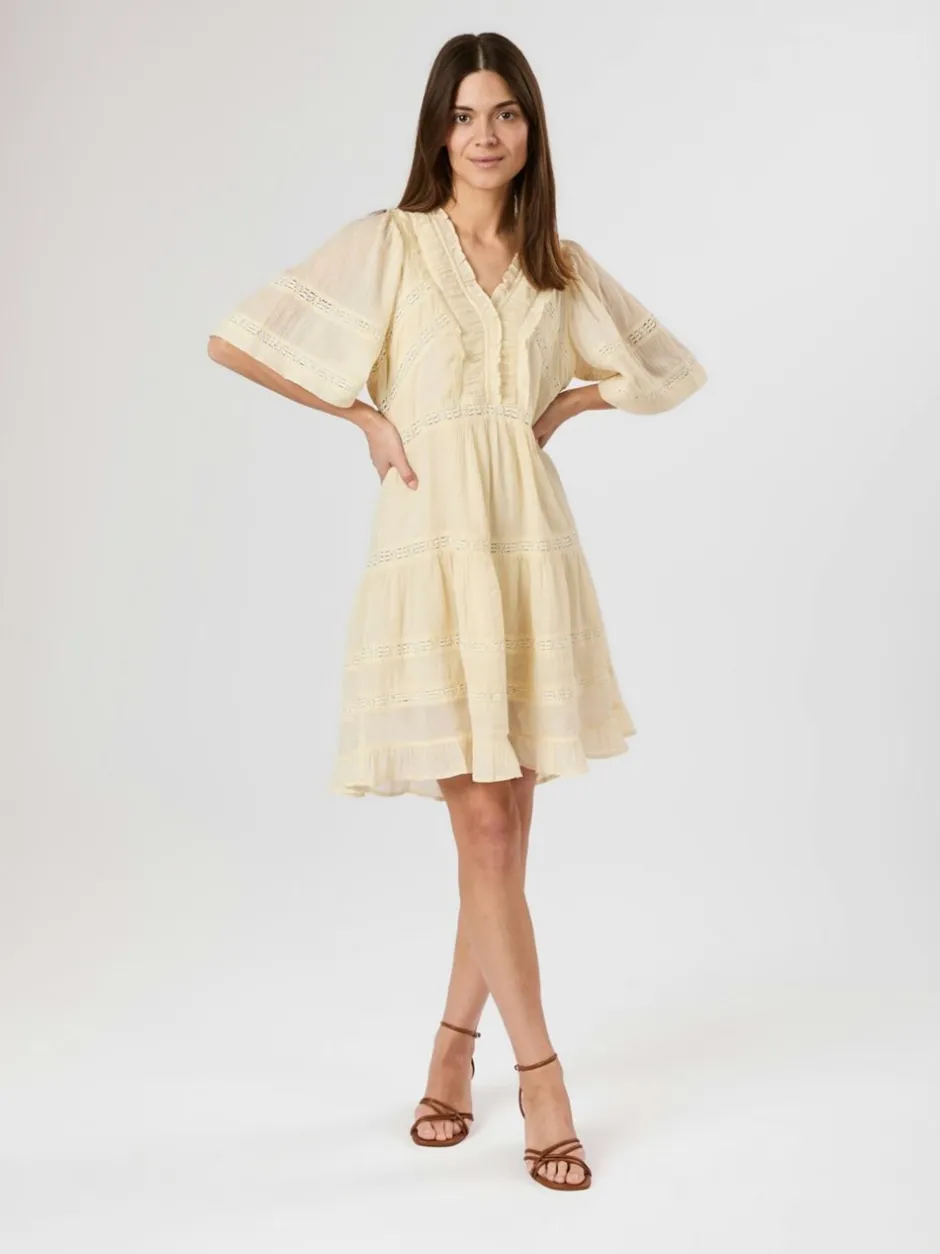 Neo Noir Milene S Voile Kjole, , 36 Light Yellow
