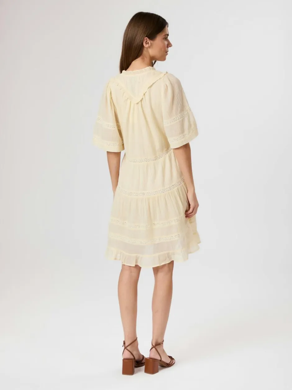 Neo Noir Milene S Voile Kjole, , 36 Light Yellow