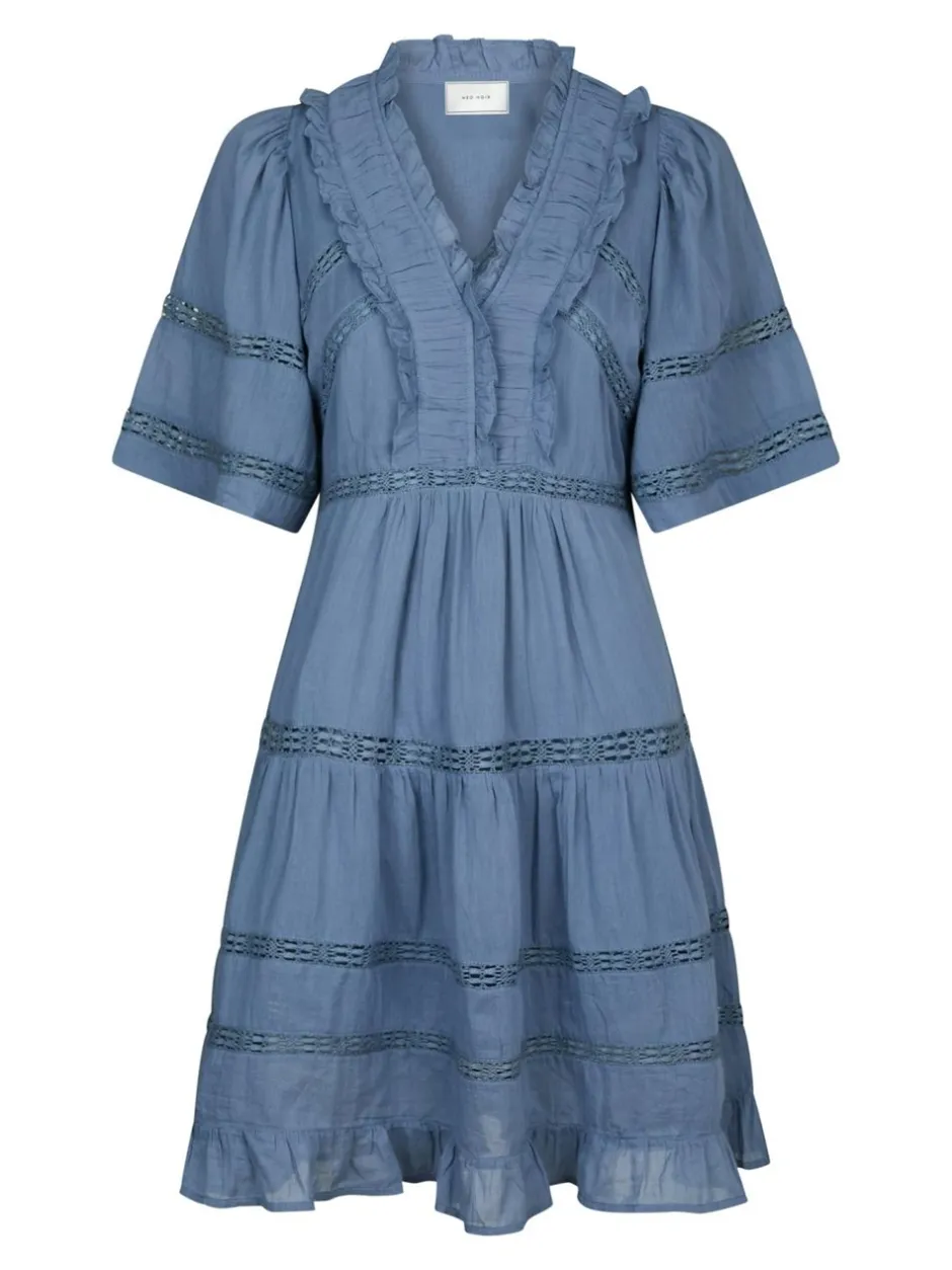 Neo Noir Milene S Voile Kjole, , 40 Smoke Blue
