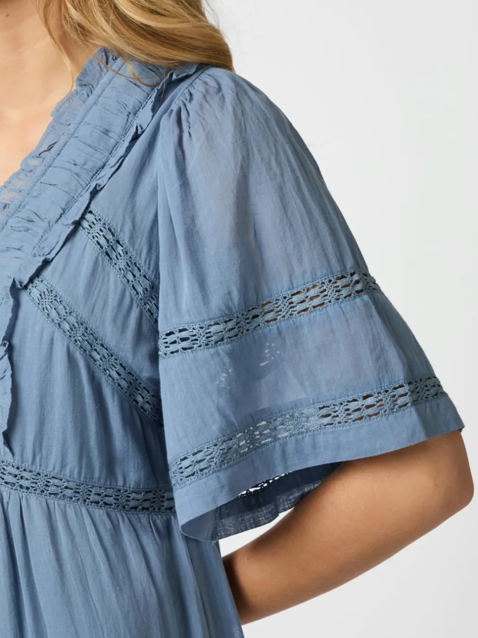 Neo Noir Milene S Voile Kjole, , 40 Smoke Blue