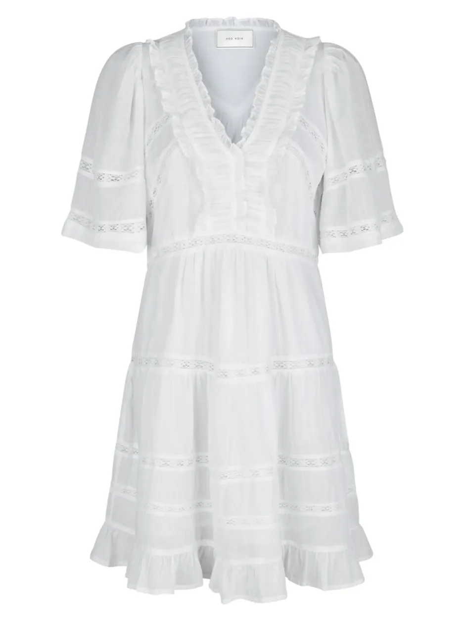Best Neo Noir Milene S Voile Kjole, , 42 White