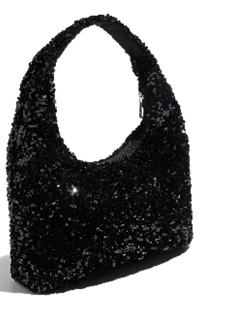 Outlet Pieces Milla Glitter Skuldertaske, Black