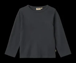 Clearance Wheat Milo Langærmet Rib T-shirt, , 104 cm Navy