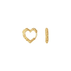 Camille Brinch Mini Heart Crush Hoops, Gold Plated