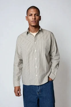 Discount Plenum Studio Mosh Stripe Skjorte, , L Light Sand