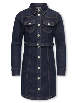 KIDS ONLY Myth Belt Denim Kjole, , 158 cm*Børn Kjoler