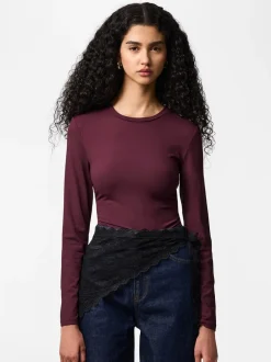 Outlet Pieces Naina Lace Hip Tørklæde, Black