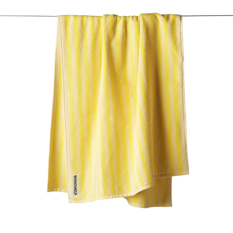 Bongusta Naram Håndklæde, Pristine & Neon Yellow, 70x140 cm* Håndklæder & Vaskeklude