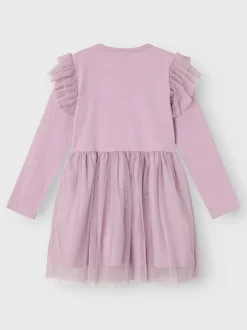 New Name It Nemi Gabby Tulle Kjole, , 92 cm Lavender Mist