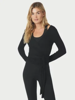 Online Neo Noir Nia Jersey Wrap Bluse, , 36 Black