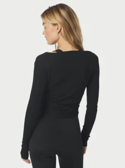 Online Neo Noir Nia Jersey Wrap Bluse, , 36 Black