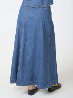 Best Neo Noir Nina Wrap Denim Nederdel, , 34 Blue