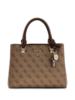 Online Guess Noelle 4G Logo Håndtaske, Latte Logo/Brown