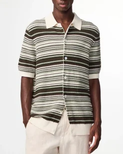 Best NN. 07 Nolan Tekstur Cardigan Polo, , M Green Stripe