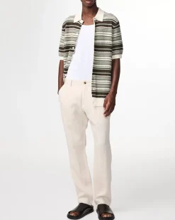 Best NN. 07 Nolan Tekstur Cardigan Polo, , M Green Stripe