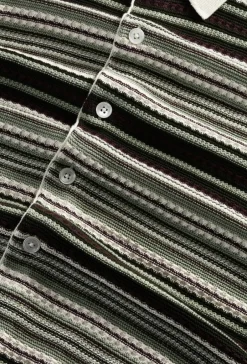 Best NN. 07 Nolan Tekstur Cardigan Polo, , M Green Stripe