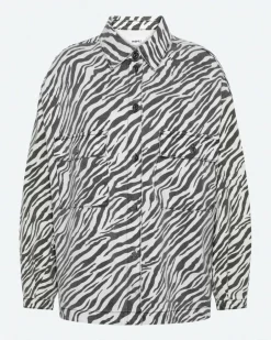 Moves Noliana Zebra Denimskjorte, , 38*Dame Bluser & Skjorter