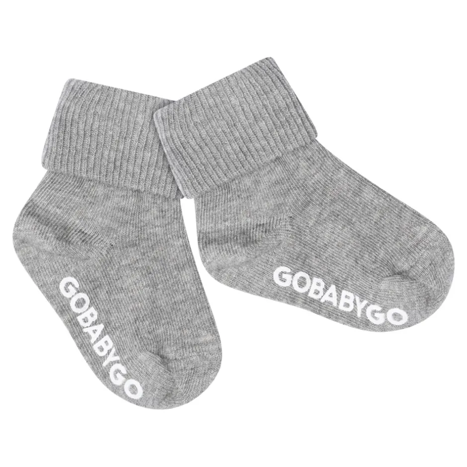 Online GoBabyGo Non-Slip Cotton Strømper, , 23-26 Grey Melange
