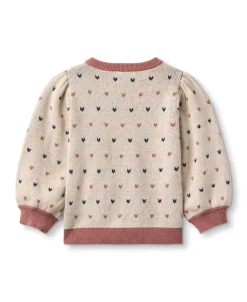 Clearance Fliink Nova Multi Heart Cardigan, , 104 cm Sandshell