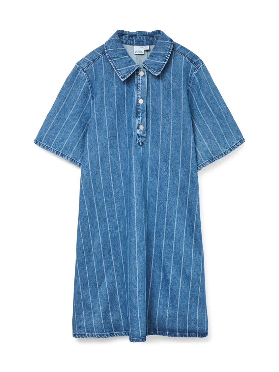 Best Vero Moda Ocean Striped Kjole, , L Medium Blue Denim