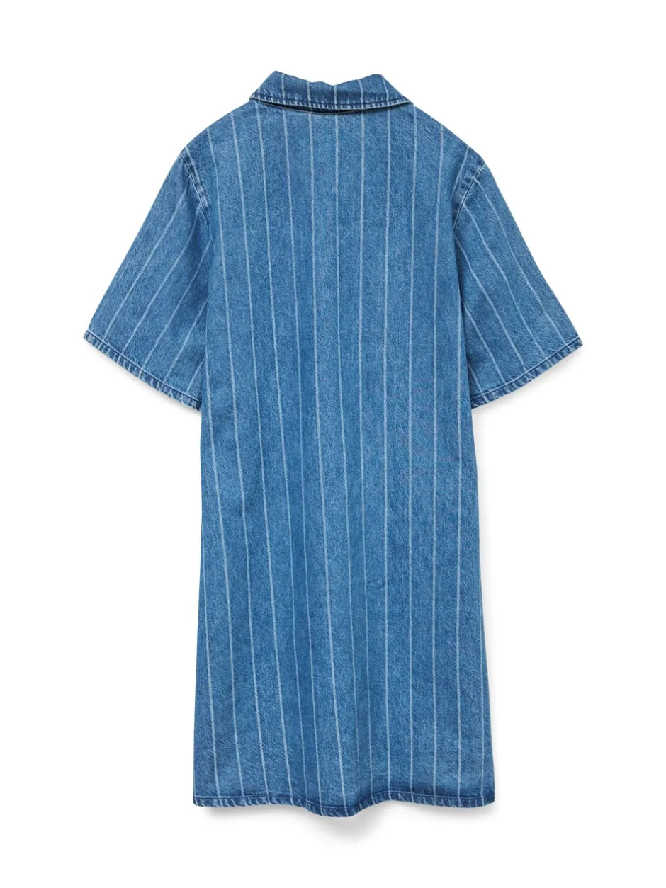 Best Vero Moda Ocean Striped Kjole, , L Medium Blue Denim