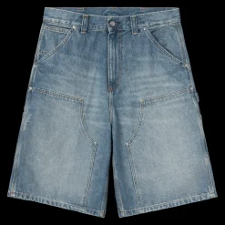 Discount Carhartt WIP OG Aden Double Knee Shorts, , XS Blue (Grind Wash)