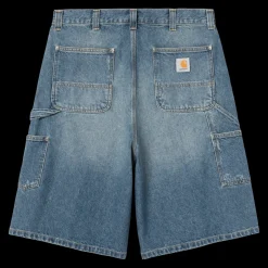 Discount Carhartt WIP OG Aden Double Knee Shorts, , XS Blue (Grind Wash)