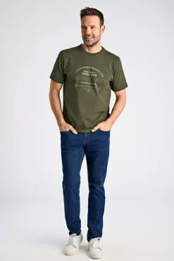 Clearance Bison O-Neck Print T-shirt, , XL Dk Green