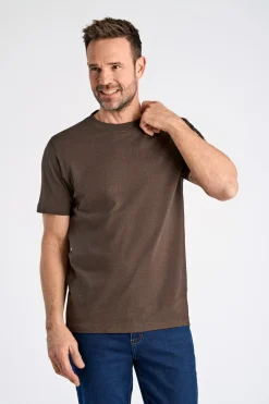 Clearance Bison O-Neck T-shirt, , L Dk Brown