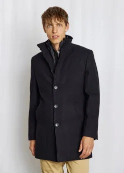 Outlet Bruun & Stengade Ontario Slim Fit Frakke, , L Black