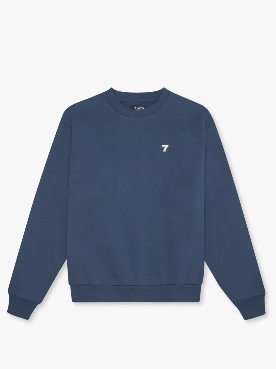 Best 7 DAYS Active Organic Crewneck Sweatshirt, , S Dark Denim