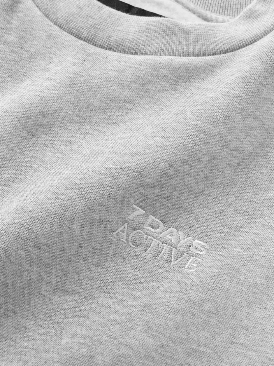 Best 7 DAYS Active Organic Fitted Crewneck Sweatshirt, , M Heather Grey
