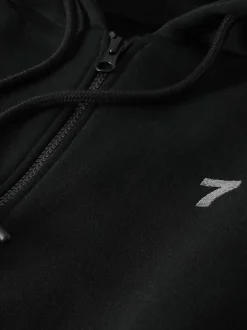 New 7 DAYS Active Organic Fullzip Hættetrøje, , XL Black