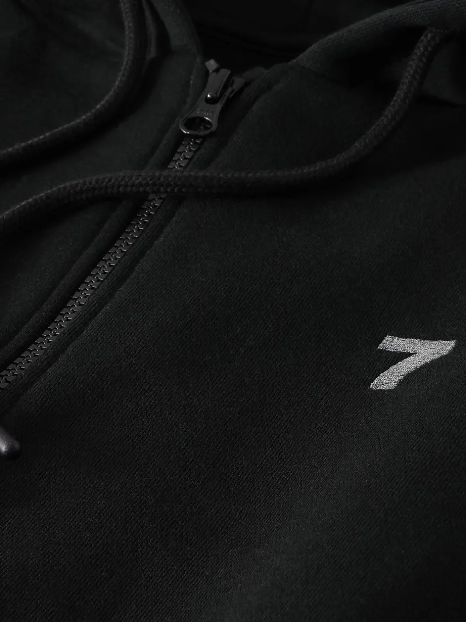 New 7 DAYS Active Organic Fullzip Hættetrøje, , XL Black