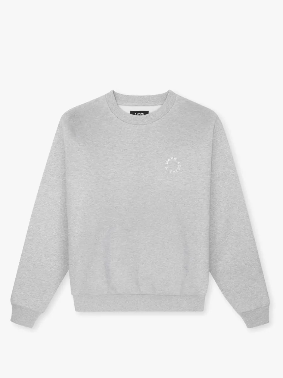 New 7 DAYS Active Organic Regular Crewneck Sweatshirt, , XL Heather Grey
