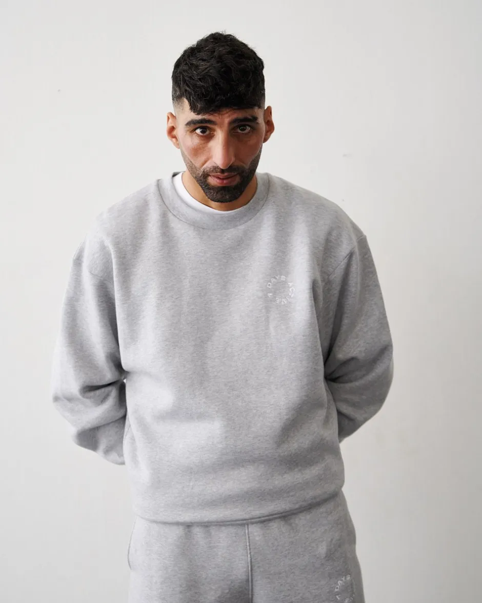 New 7 DAYS Active Organic Regular Crewneck Sweatshirt, , XL Heather Grey