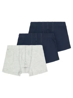 Hot Name It 3-pak Boxershorts, , 146-152 cm Grey Melange/Dark Sapphire