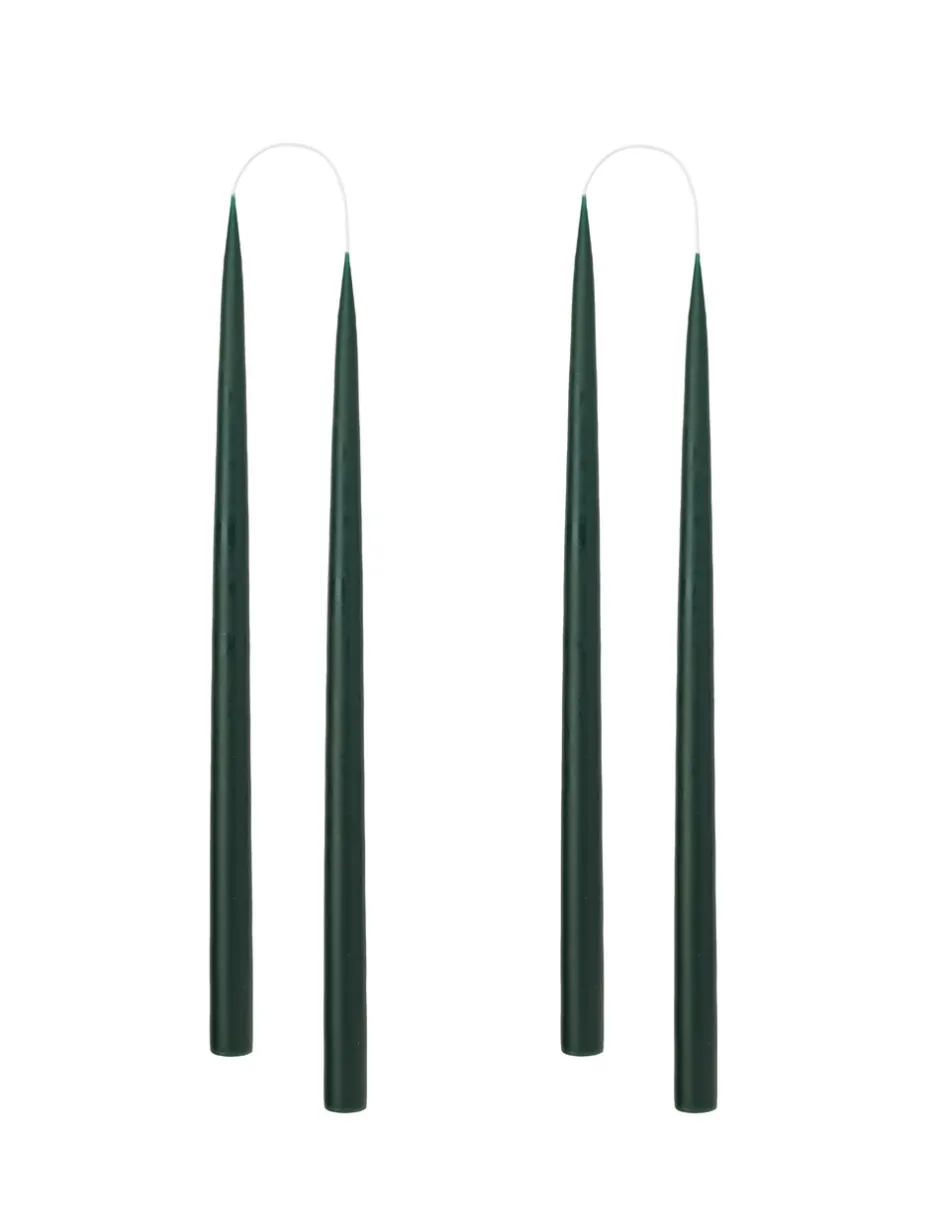 Discount Kunstindustrien 4-pak Hånddyppede Stearinlys, Forest Green