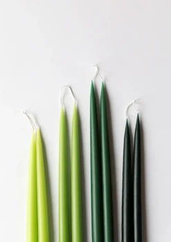 Discount Kunstindustrien 4-pak Hånddyppede Stearinlys, Forest Green