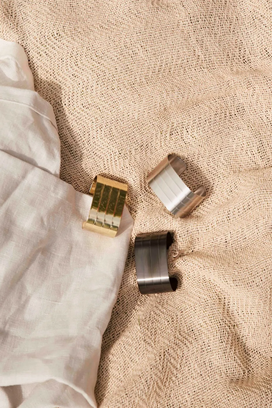 Hot RAW 4-pak Servietringe, Champagne Guld