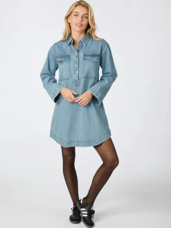 Neo Noir Paras Denim Kjole, , 34*Dame Kjoler