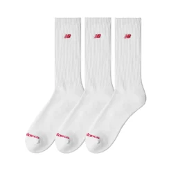 Online New Balance Patch Logo Crew 3-pak Strømper, , M White