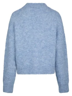 Discount Neo Noir Paulina Fluffy Knit Striktrøje, , 38 Dusty Blue